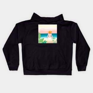 Summer vibes a day at the beach Kids Hoodie